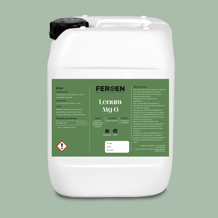 Garrafa de abono líquido lenum mg 6